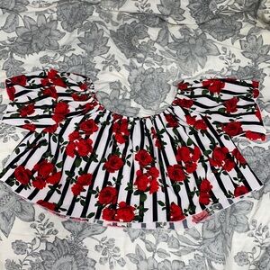 Striped Rose Crop Top.